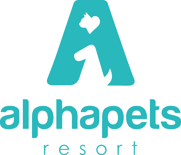 A logo do AlphaPets: a letra A com um gato em cima e um cão embaixo